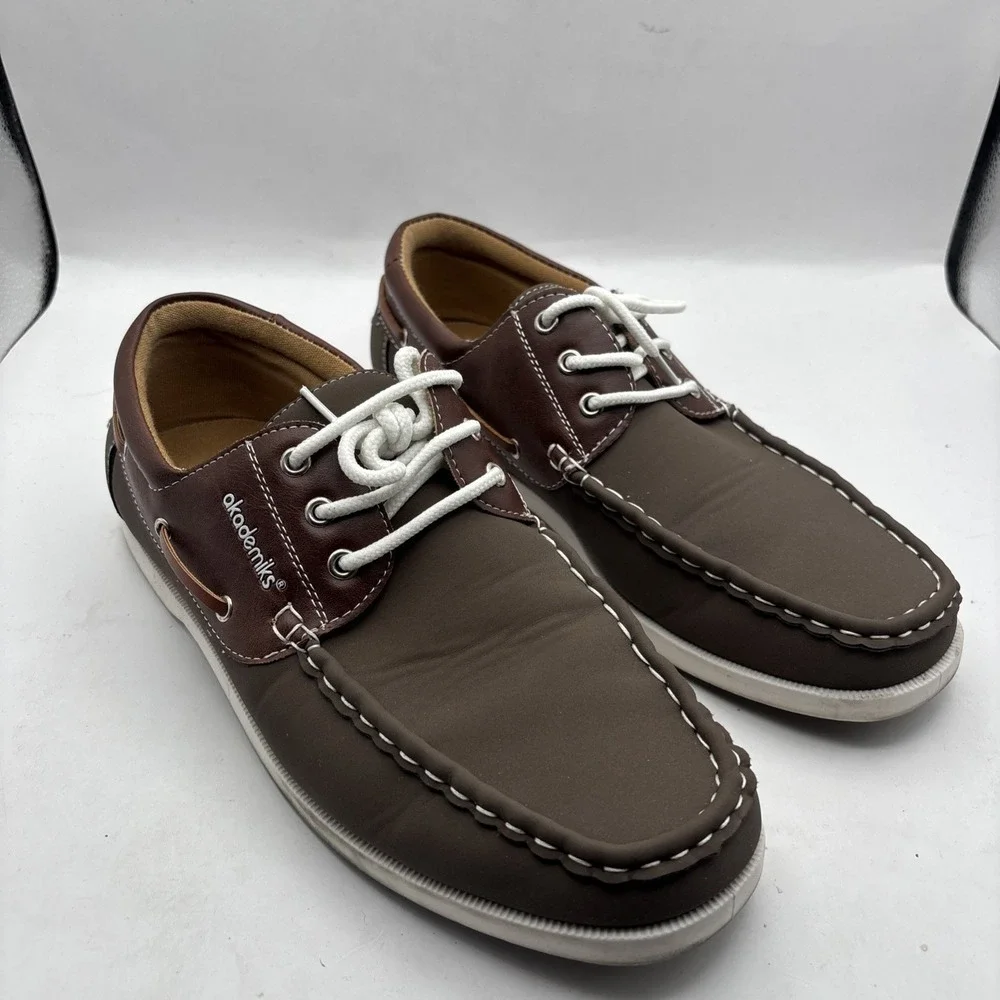 Akademiks Mens A-2622 Tan Mick Boat Boat Shoes Size 9M